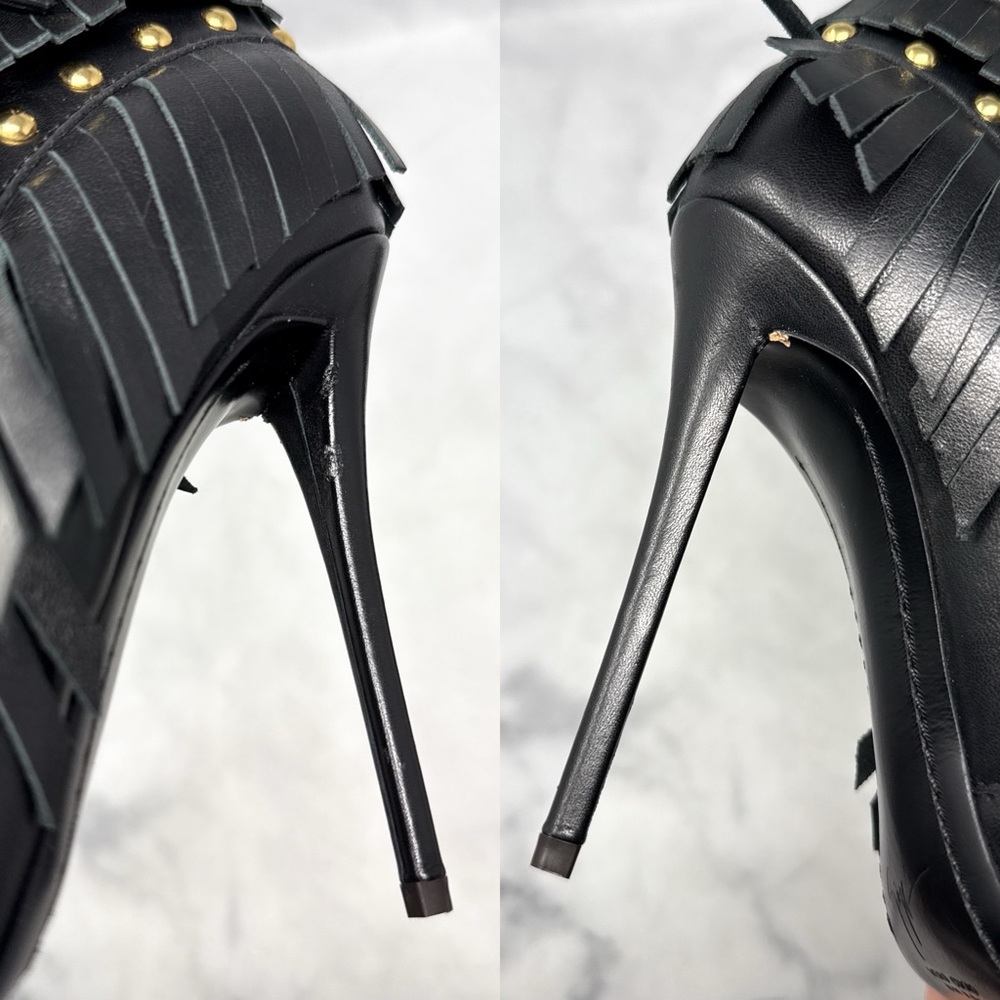 NEW Giuseppe Zanotti Yvette Jeti 110 Studded Fringe Pointed Toe Ankle Boots 38 - Picture 9 of 16